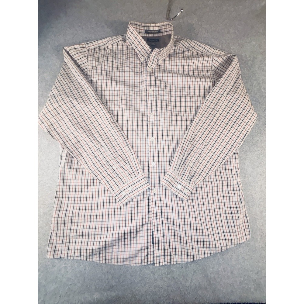 Eddie Bauer Shirt Mens XXL Tall Plaid Wrinkle Free Relaxed Fit Long Sleeve 2XLT